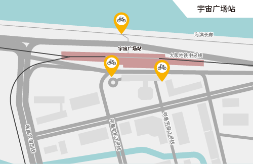 Osaka Metro 中央線「コスモスクエア駅」前