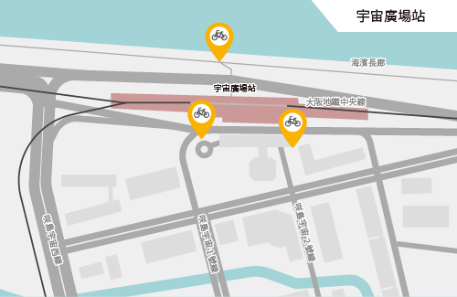Osaka Metro 中央線「コスモスクエア駅」前
